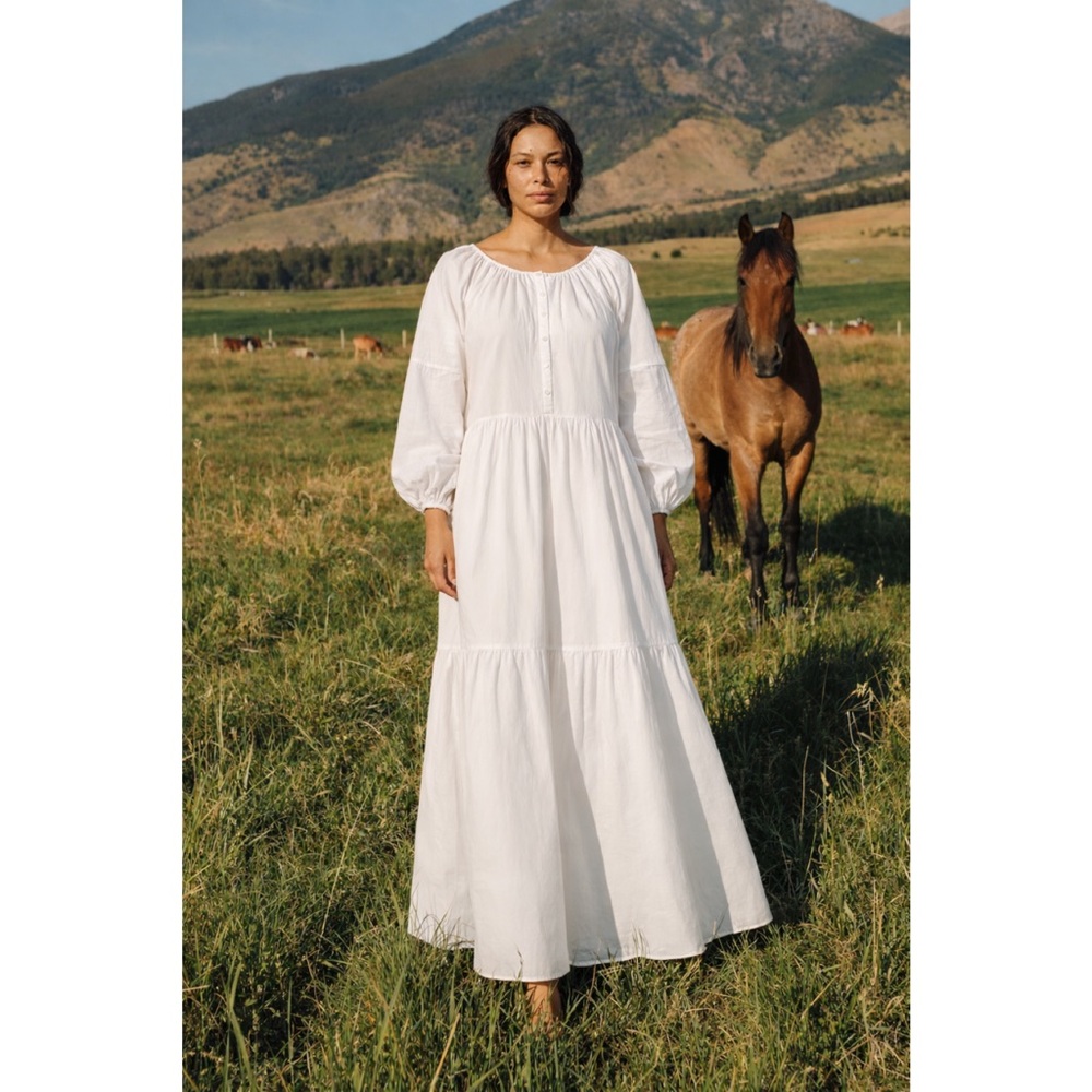 STAUD | White Tiered Demi Maxi Dress ~ Brand New with Tags ~ Small